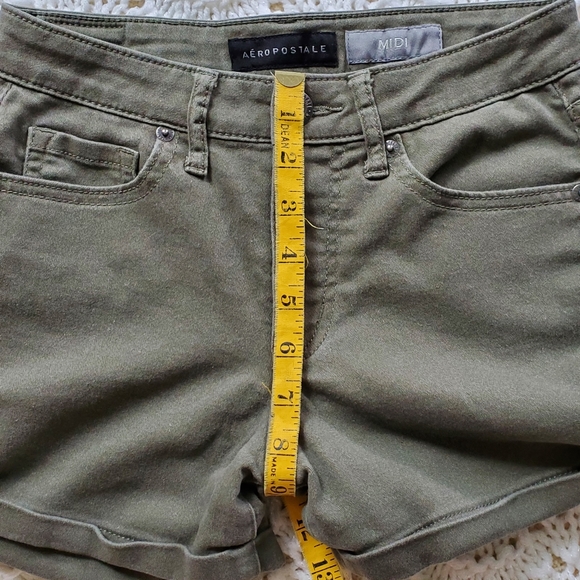 Aeropostale Midi Shorts Army Green Size 0 - Picture 8 of 8